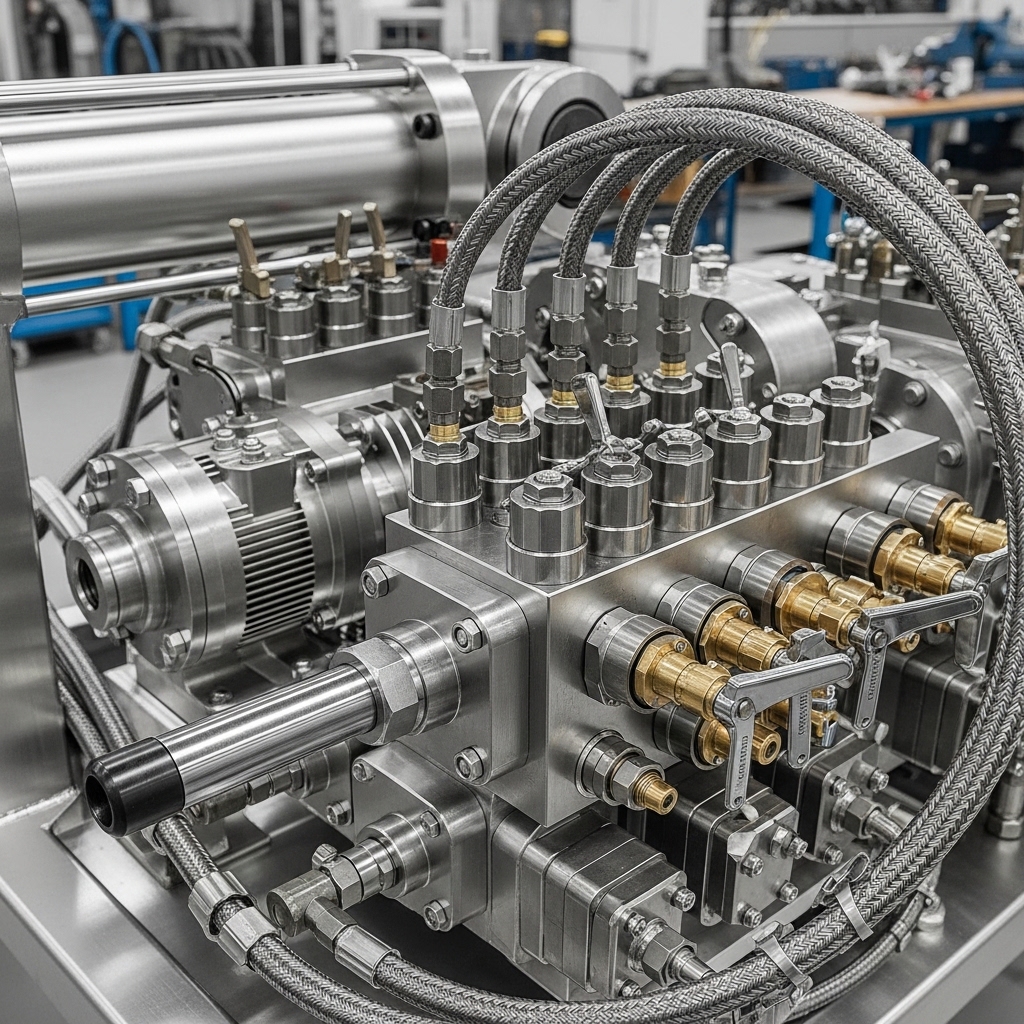 Hydraulic Valves, Pumps, Cylinders, and Fittings 